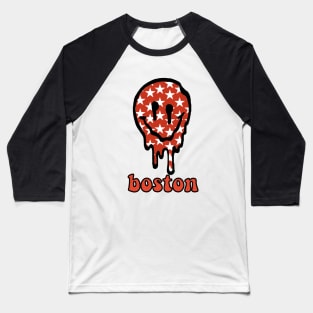 boston drippy smiley Baseball T-Shirt